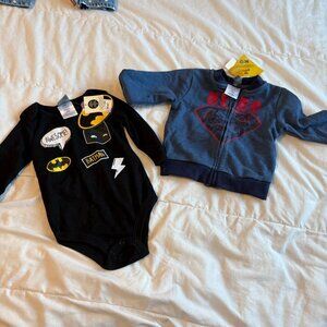 DC Comics Batman & Superman Baby Bundle 3-6 months NWT